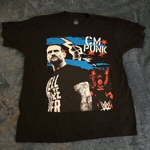WWE CM Punk Black Graphic T-Shirt Size 2XL